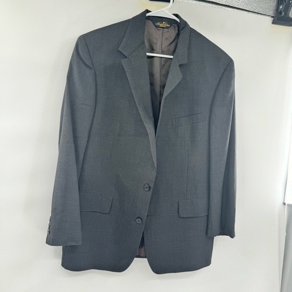 Brooks Brothers makers brooksease grey wool suit coat jacket size 40 - Picture 1 of 9